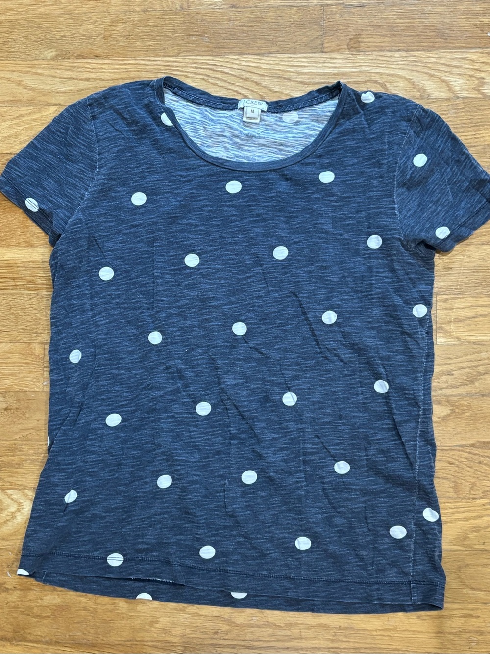 J. Crew Navy Short Sleeve Polka Dot Tee